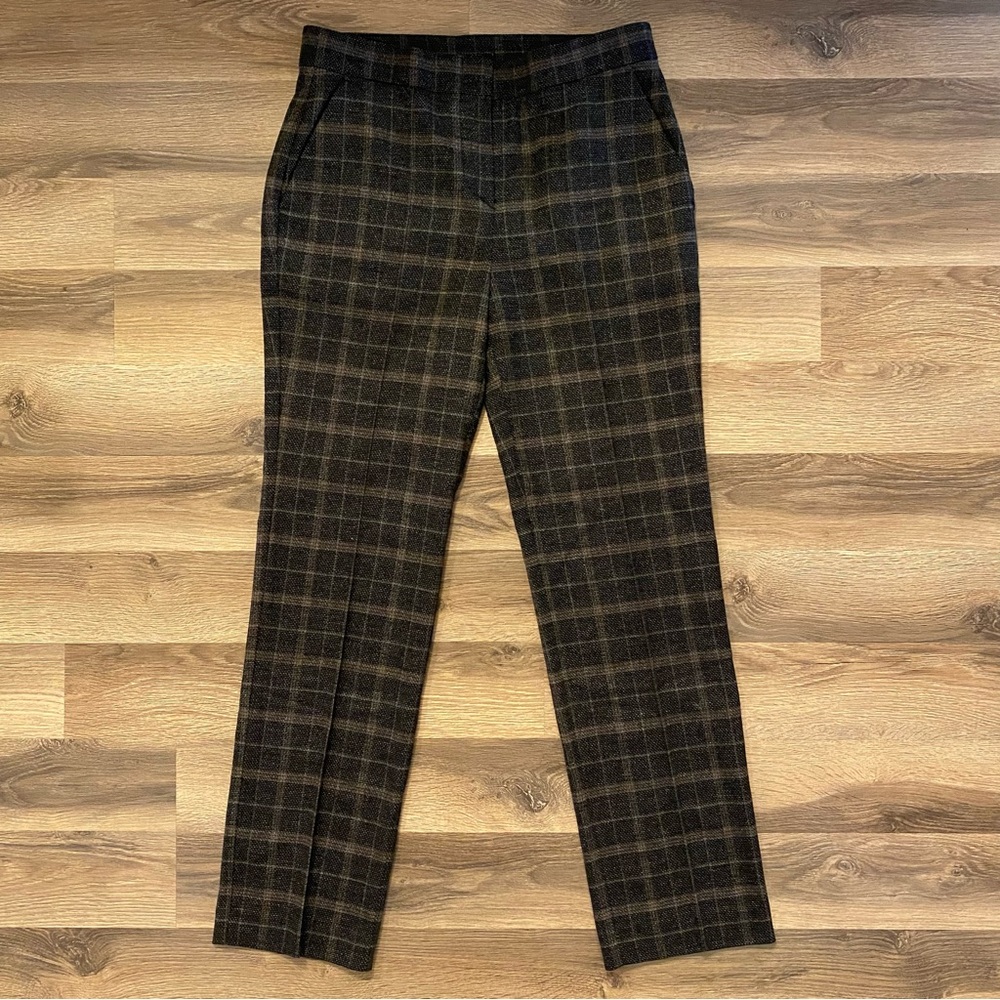 Maje Grey Plaid Trouser Pants